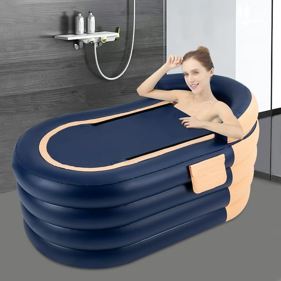 Miumaeov 4 Layers Inflatable Adult Bathtub with Air Pump Freestanding Portable Foldable Blow Up Spa Bath Tub