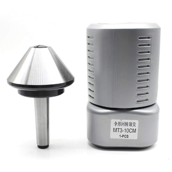 Miumaeov 4" MT3 Lathe Activity Center Triple Ball Bearing Dustproof and Waterproof Seal Long Service Life for Large Hollow Workpiece Silver