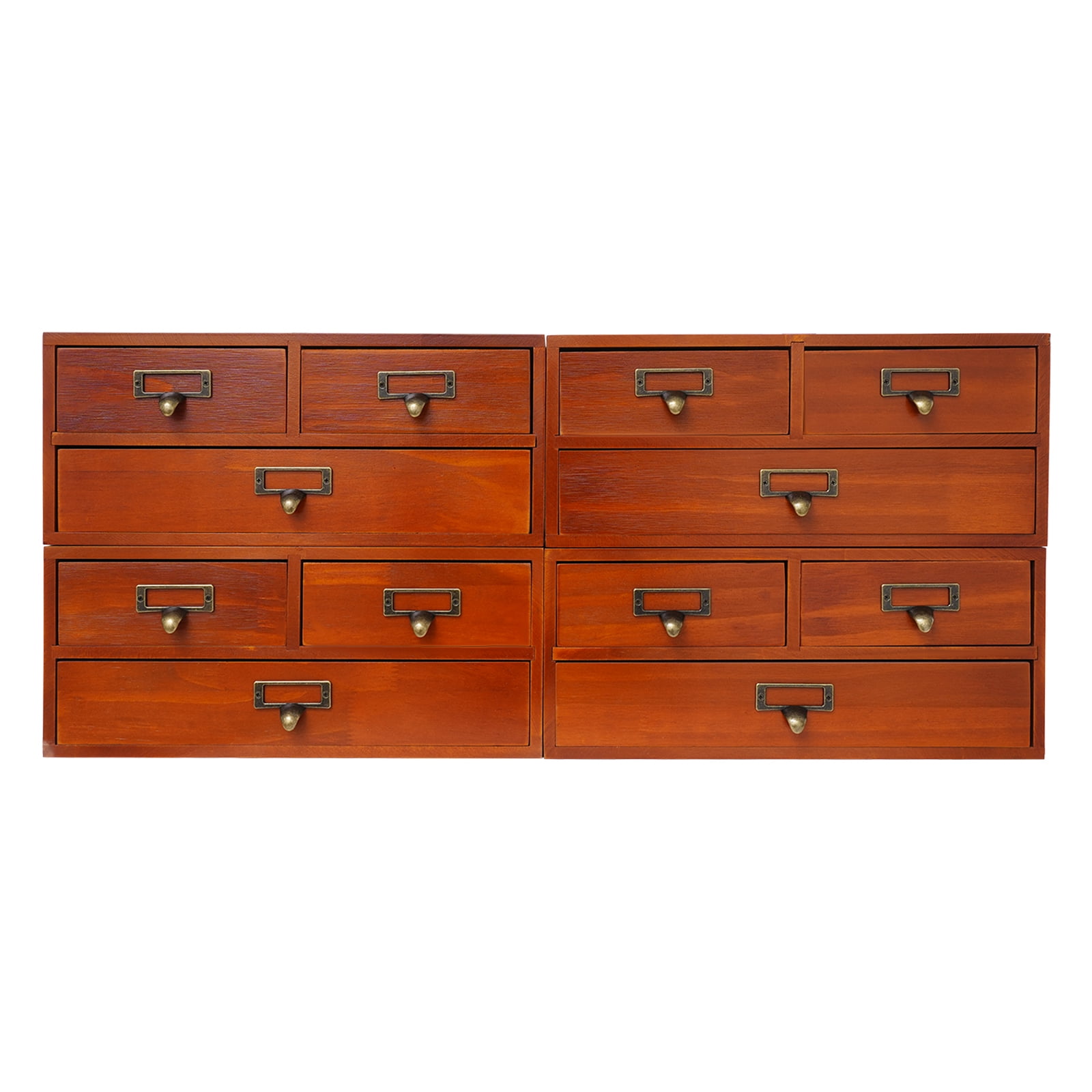 Miumaeov 4 Pack 3 Drawer Wooden Storage Cabinet Desktop Organizer ...