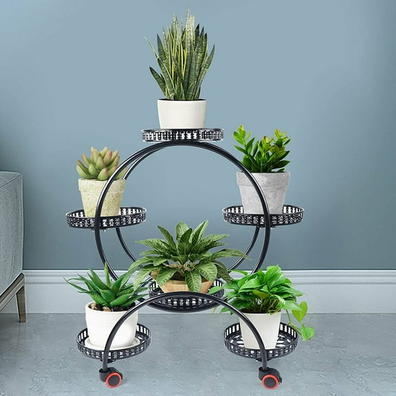 Miumaeov 4 Tier Metal Plant Stand Garden Decor Planter Holder Flower Pot Shelf Rack Black