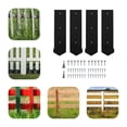 thumbnail image 1 of Miumaeov 4 pcs Fence Post Repair Kits Black Steel Fence Post Repair Set Base H-Shaped Fence Post Anchor Grounding Nail, 1 of 18