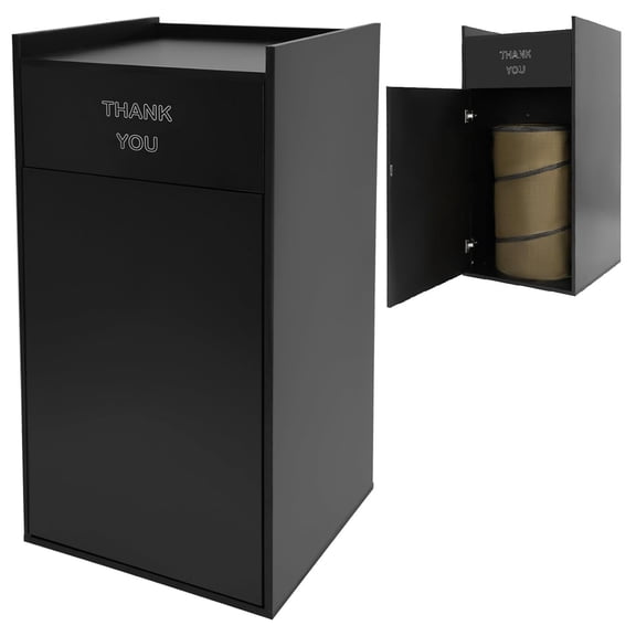 Miumaeov 40 Gallon Restaurant Trash Can Cabinet, 46" x 22" x 22" Wood Garbage Receptacle Indoor with Tray Holder, Commercial Wooden Trash Cabinet for Office School