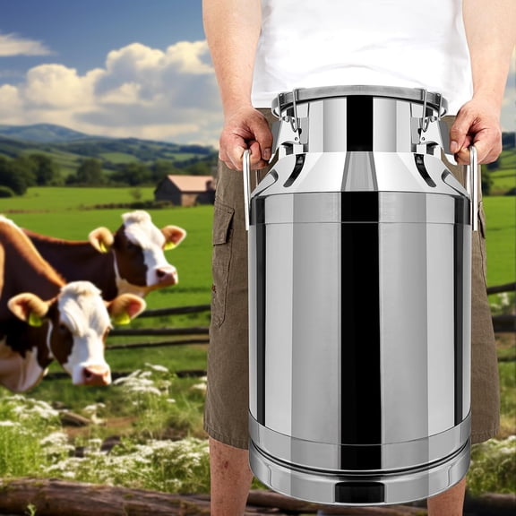Miumaeov 40L Stainless Steel Milk Can Heavy Duty Milk Jug Liquid Container Storage  Milk Can Tote Jug with Sealed Lid Heavy Duty for Milk and Wine