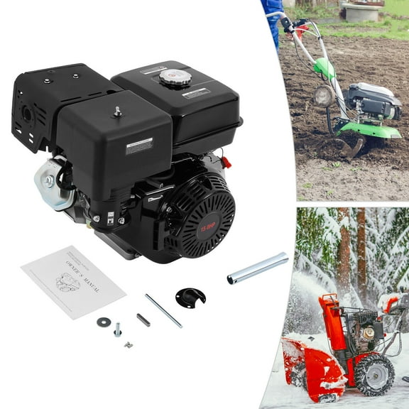 Miumaeov 420cc 15HP Gasoline Engine OHV Single Cylinder 4-stroke Go Kart Motor Air Cooling Engine Hand Pull Start