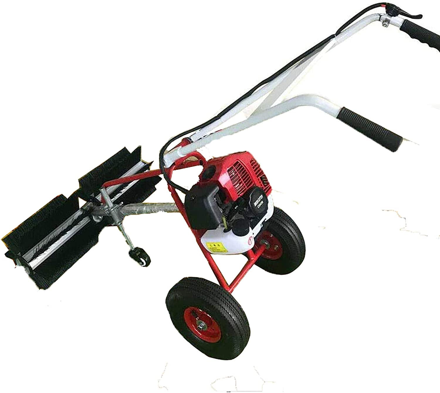 Miumaeov 43CC 2 Stroke Artificial Grass Power Brush Broom Grass Cleaner Sweeper 1.7HP