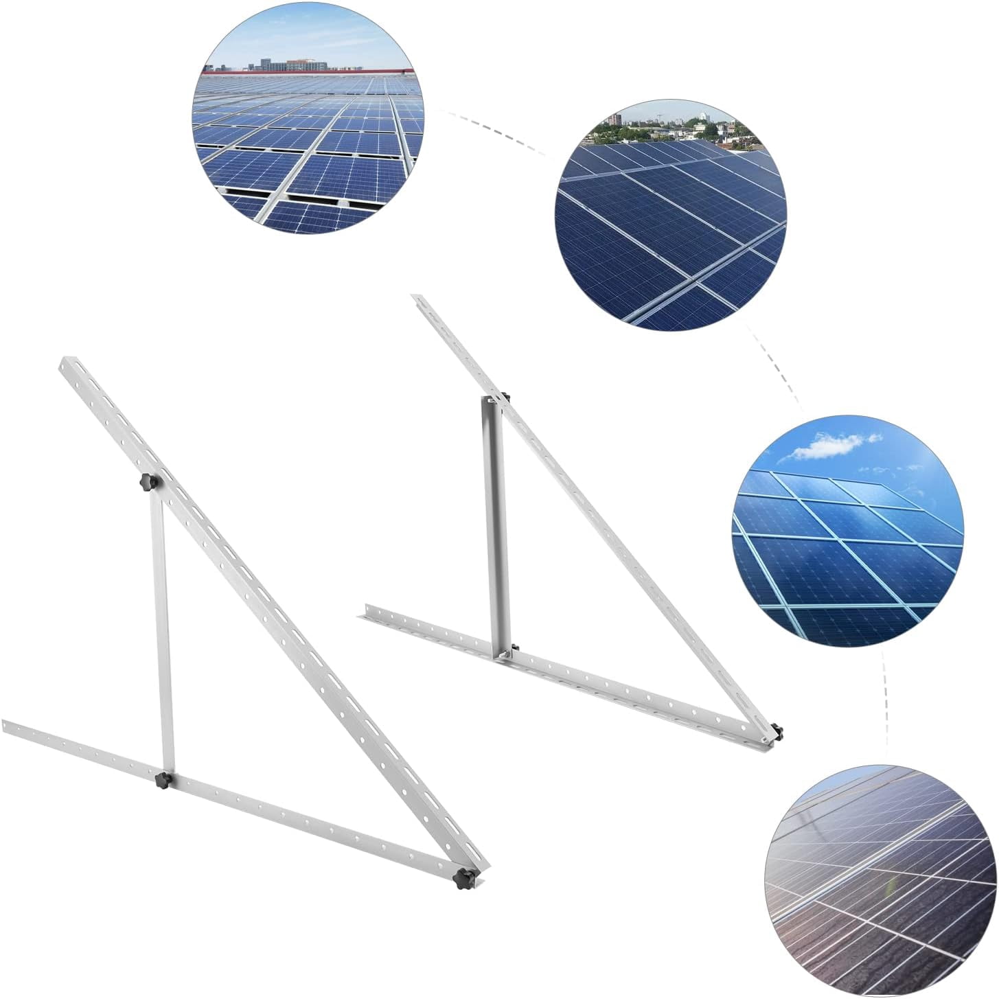 Miumaeov 45'' Adjustable Solar Panel Mounting Brackets Tilt Mount Legs ...