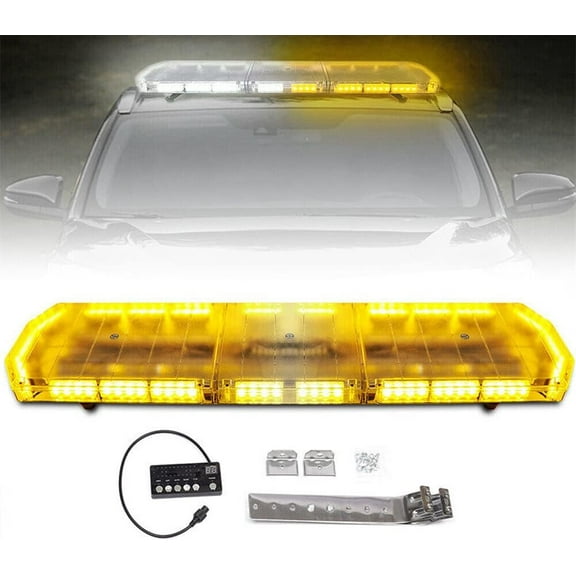 Miumaeov 48" Emergency 88 LED Strobe Lights Tow Truck Response Traffic Directional Warning Light Bar Amber with 16 Warning Flashing Modes DC 12V-24V