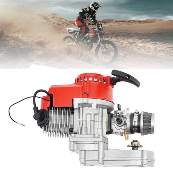 Miumaeov 49cc 50cc 2-Stroke Engine Motor, 7000RPM Mini Bike Gas Engine with Pull Start, Air-Cooled Dirt Bike Motor for Pocket Bike, ATV, Scooter