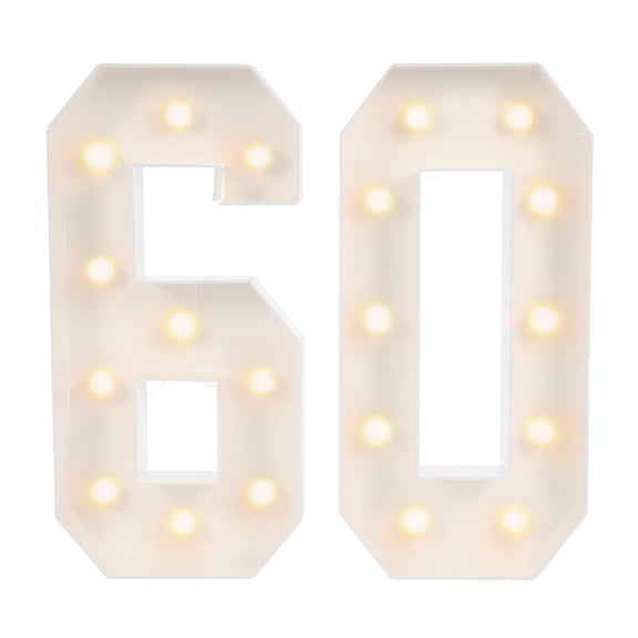 Miumaeov 4FT Marquee Numbers 60, Large Light Up Numbers with Warm LED, 39 Inch Tall Lighted Numbers for 50th Birthday Anniversary Party
