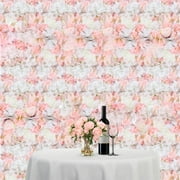 Miumaeov 4Pcs 16"x 24" Artificial Pink and White Flower Mat Wall for Backdrop Decor