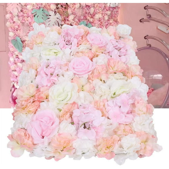 Miumaeov 4Pcs Artificial Flower Wall Panel Backdrop Wedding Party Background Venue Decor