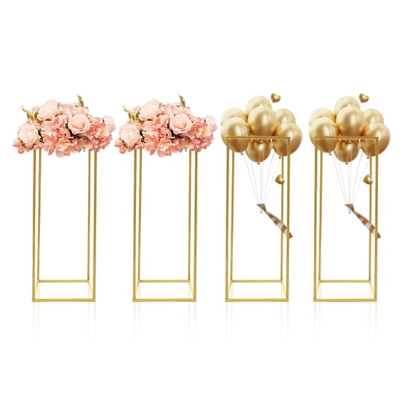 Miumaeov 4Pcs Metal Flower Stand Column Vases Wedding Centerpieces Party Wedding Centerpiece Column Holder Rack Decor