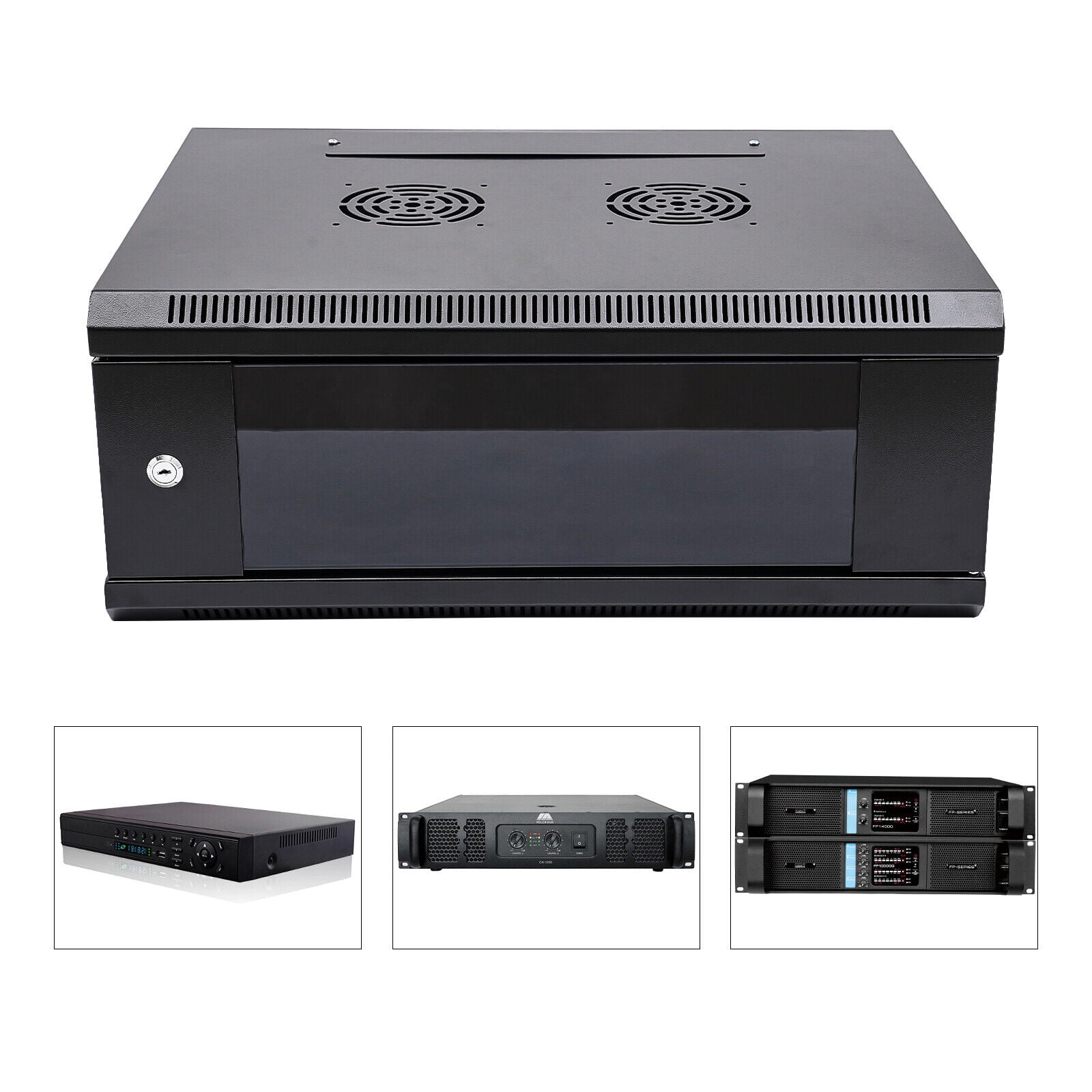 Miumaeov 4U Server Cabinet Case Wall Mounted Network Rack Enclosure ...