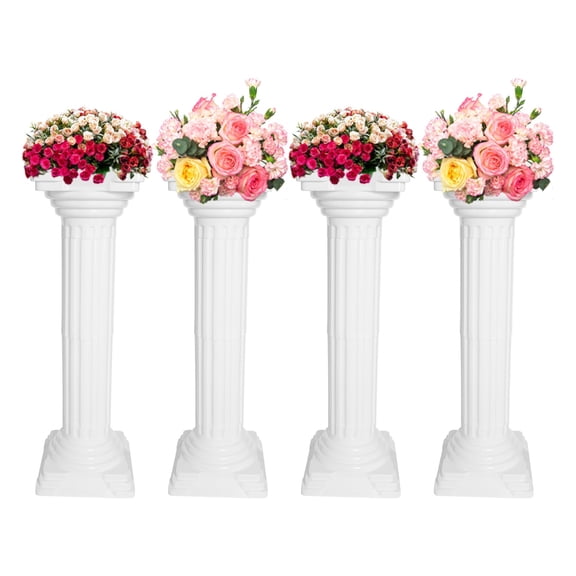 Miumaeov 4pcs 33.86in Height Roman Column For Wedding Landscaping Pillar Party Event Decorative Columnar White