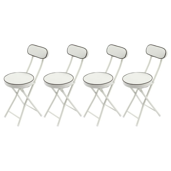 Miumaeov 4pcs 48cm High Chairs Foldable Bar Stools Portable Cushioned Chair Seat with Backrest