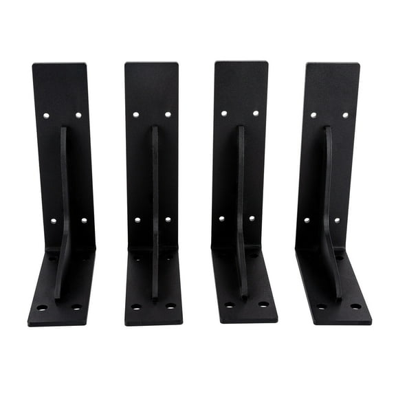 Miumaeov 4pcs Countertop Support Brackets Floating Wall Shelf Brackets Heavy Duty Industrial Scaffold Board Bracket Cold-Rolled Steel-8 X 2 X 4 inch