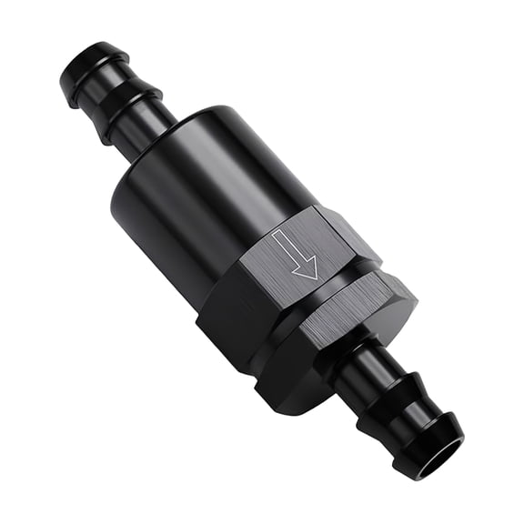 Miumaeov 5/16" Fuel Check Valve Aluminum Black One Way Inline Non Return Valve Fitting For Engine Oil, Diesel, Air