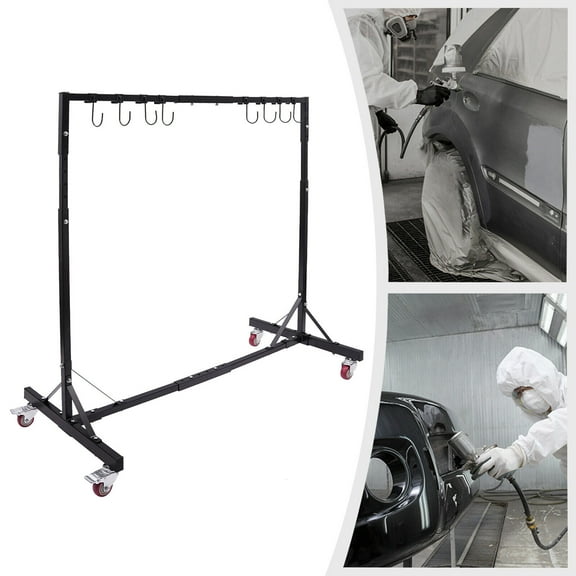Miumaeov 5-7Ft Automotive Painting Stand Painting Hanger Rack Door Hood Fender Panel Painting Stand 8 Hooks