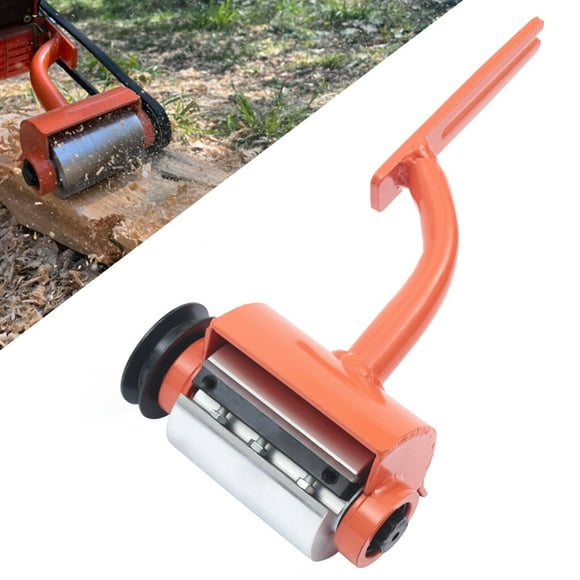 Miumaeov 5" Chainsaw Log Debarker Log Peeler Wood Grooving Peeling Machine Attachment Belt Driven Debarking Tool for Sawmills & Firewood Cutters Timber Processing Orange