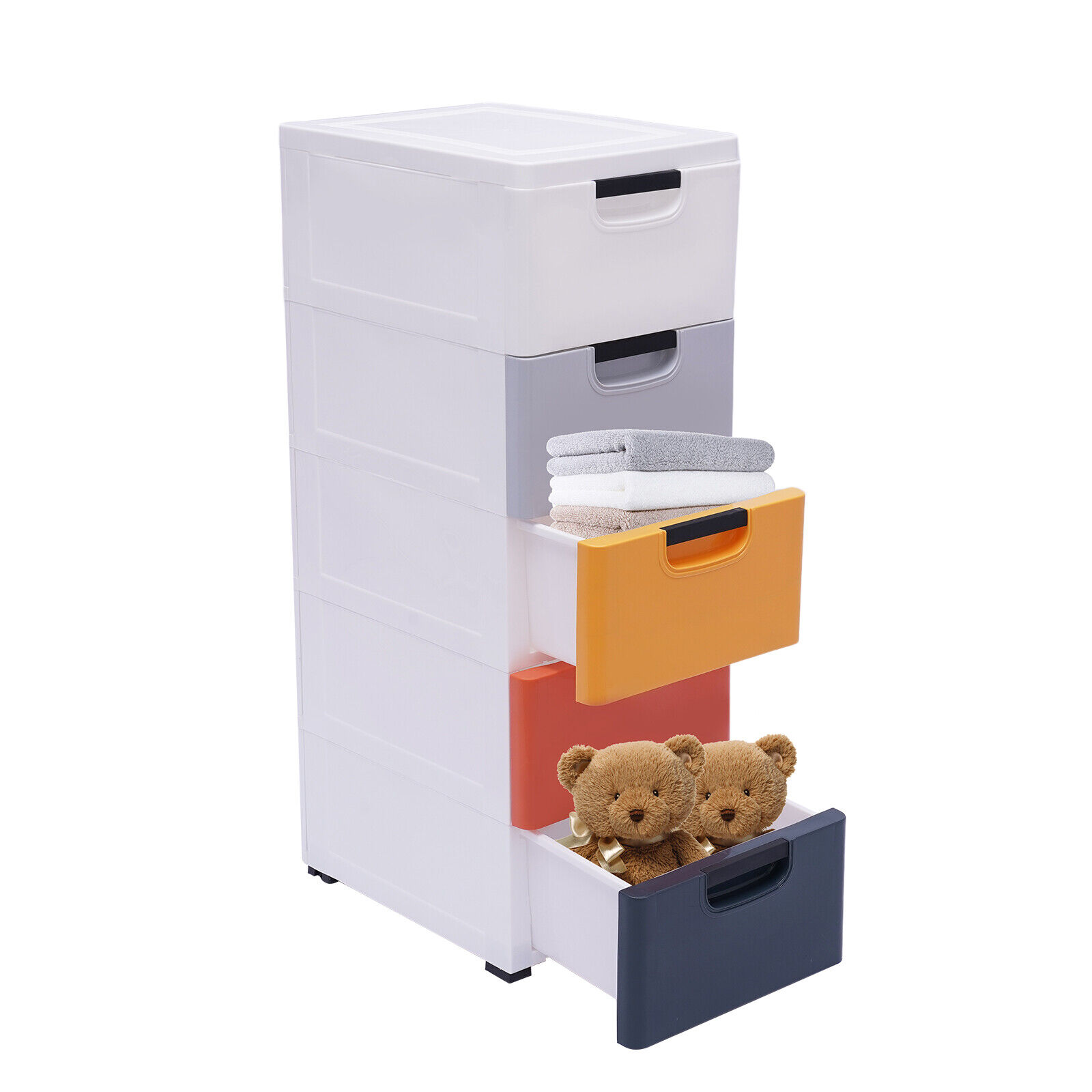 Miumaeov 5 Drawers Stackable Clothes Storage Box Vertical Multi-purpose ...
