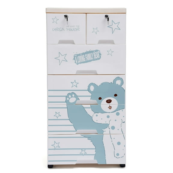 Miumaeov 5 Tier 6 Drawers Plastic Dresser Bedroom Clothes Storage Cabinet Organizer Tower