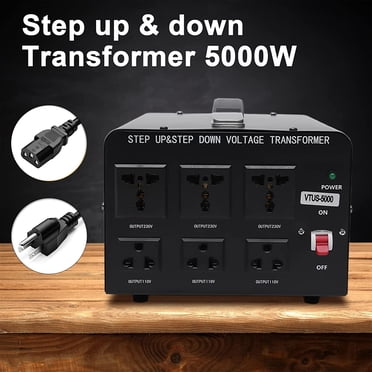 VEVOR 5000W Voltage Converter Transformer – Step Up/Down 110V-220V / 220V-110V With 8 Outlets