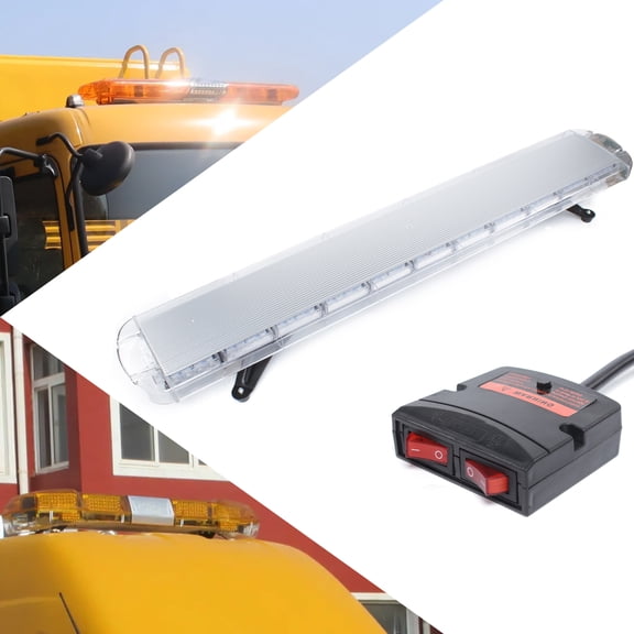 Miumaeov 51" Light Bar Emergency Beacon Warn 16 Flashing Modes Strobe 96 LED Strip Flash Lamp with Digital Display Switch LED Strobe Lights Bars for Trucks