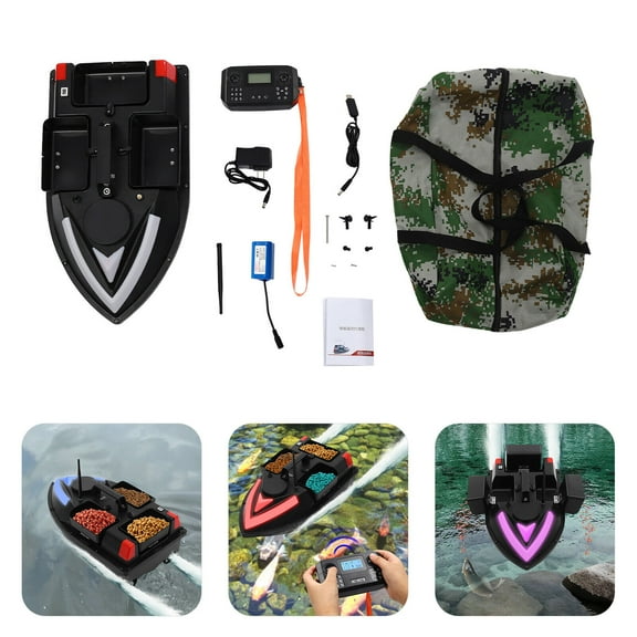Miumaeov 5200mAh GPS Fishing Bait Boat Fish Bait Boat Remote Control For Fishing Black US