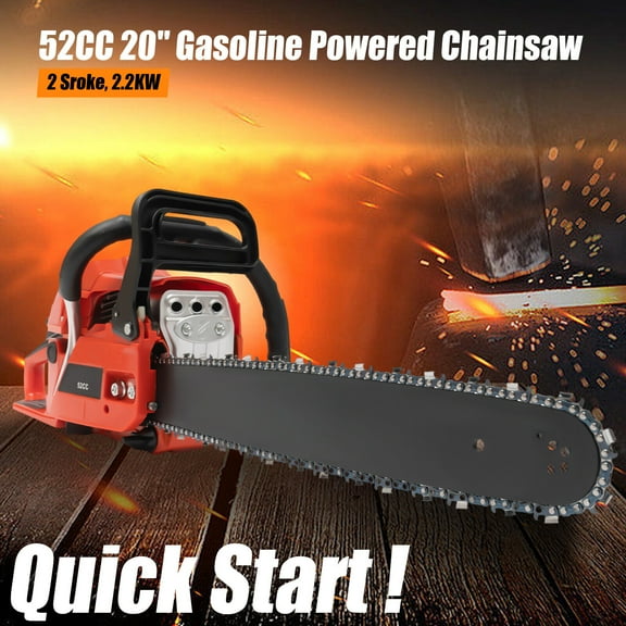 Miumaeov 52CC Gas Chainsaws 2 Stroke Chainsaw with 20" Guide Chain 2.2Kw Hand Pull Start Petrol Gasoline Chain Saw for Wood Cutting Light Felling Limbing