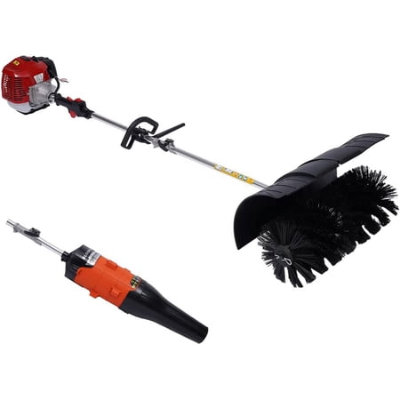 Miumaeov 52cc Gas Power Sweeper Blower Handheld Broom Sweeper Rolling Brush Cleaning Turf