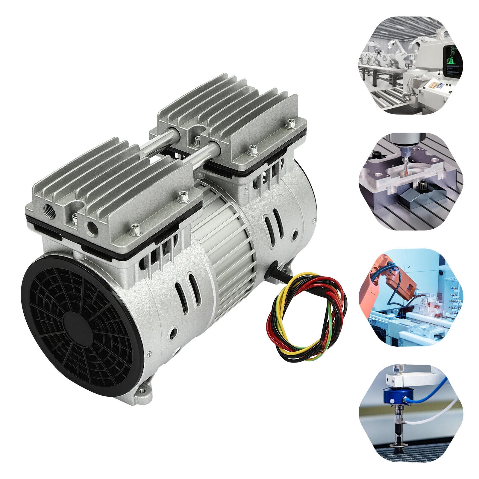 Miumaeov 550W Oil-free Vacuum Pump Electric Oilless Air Pump Compressor 1700rpm Thread G1/4