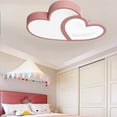 thumbnail image 1 of Miumaeov 55cm Double Heart Modern Ceiling Light with Remote Control LED 3 Color Dimming Bedroom Study Ceiling Lamp 110V (Pink), 1 of 8
