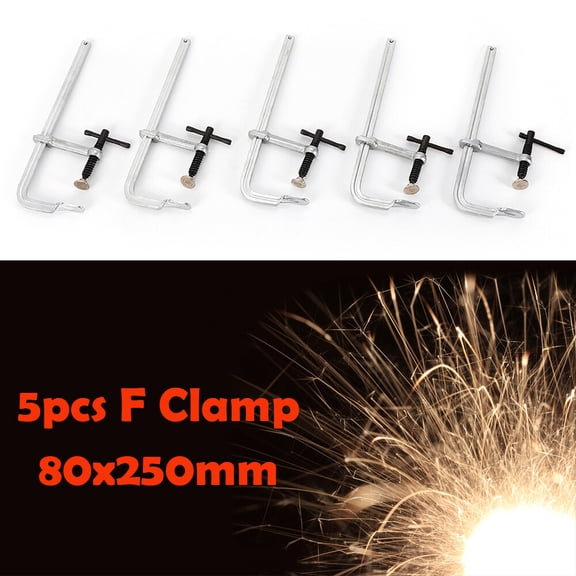Miumaeov 5Pcs F Style Welding Clamps Heavy Duty Forged Solid Steel Clamp Set 500kg