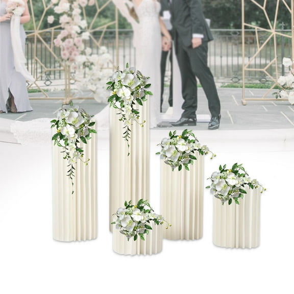Miumaeov 5Pcs Wedding Centerpieces Cardboard Vase Flower Stand for Party Table Decoration