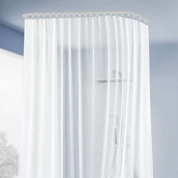 Miumaeov 6-9ft Ceiling Mount Track Set Bendable Curtain Rail System with Corner Connectors & Hools