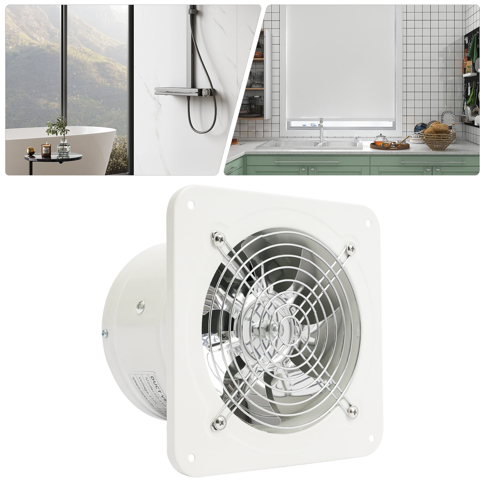 Miumaeov 6" Exhaust Fan Ventilation Extractor Fan 110V 2600RPM Wall-Mounted Blower Duct Fan For Attic Garage Kitchen