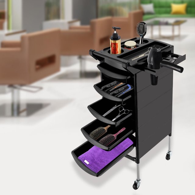 Miumaeov 6 Layers Hair Salon Trolley Stylist Station Equipment Storage