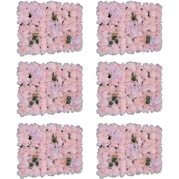 Miumaeov 6 Pcs Artificial Flower Wall Panels 3D Flower Background Panel for Wall, 60x40cm Wedding Flower Decorations Wall Silk Rose Panels for Party, Nail, Photo Areas, Stage Background