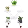thumbnail image 1 of Miumaeov 6 Pots Modern Metal Plant Stand Heart Shape Flower Holder Shelf Movable with Wheel Flower Pot Stand for Patio Garden Living Room Corner Balcony Bedroom (White), 1 of 7
