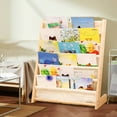 thumbnail image 1 of Miumaeov 6 Tiers Kids Book Rack Storage Bookshelf, 29.5x11.8x31.1inch Wooden Bookcase Children Book&Magazine Shelf Rack Organizer with 6 Canvas Shelves for Playroom and Children’s Room, 1 of 12