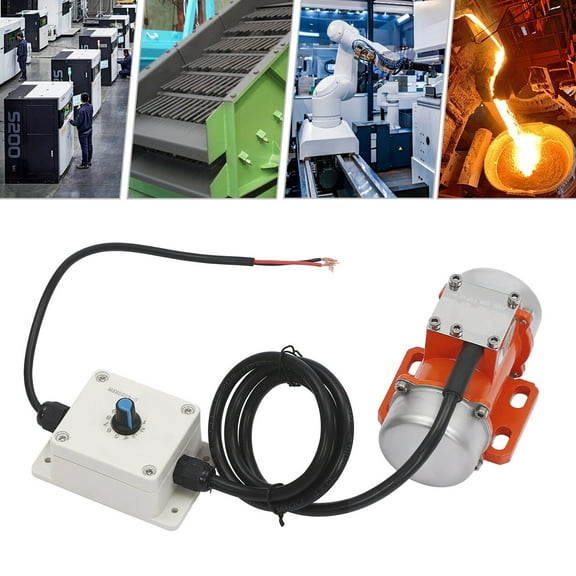 Miumaeov 60W DC12V Vibration Motor 9 Gears Electric Vibrating Motor with Speed Controller 0~4000rpm