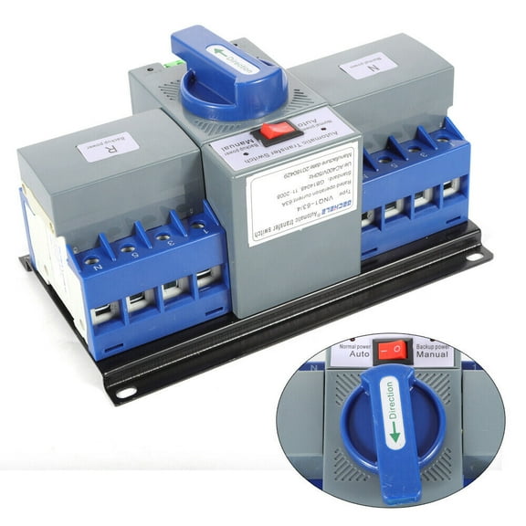 Miumaeov 63A 4P Dual Power Automatic Transfer Switch Generator Changeover Switch Self Cast CB level 60HZ