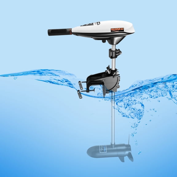 Miumaeov 65lbs Thrust Electric Trolling Motor, Boat Fishing Motor with Length-Adjustable Telescopic Handle,12V Electric Outboard Motor Three-Blade Propeller, for Freshwater Saltwater Use