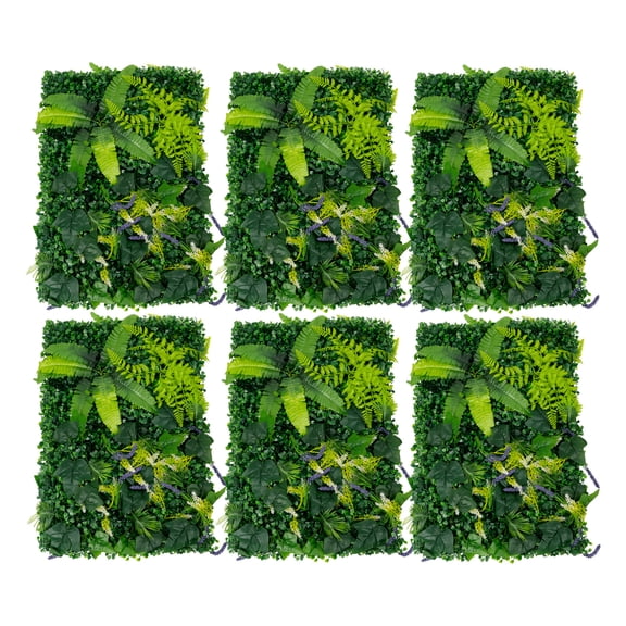 Miumaeov 6PCS Artificial Plant Wall Fence Panel Decor Greenery Hedge Grass 60*40cm
