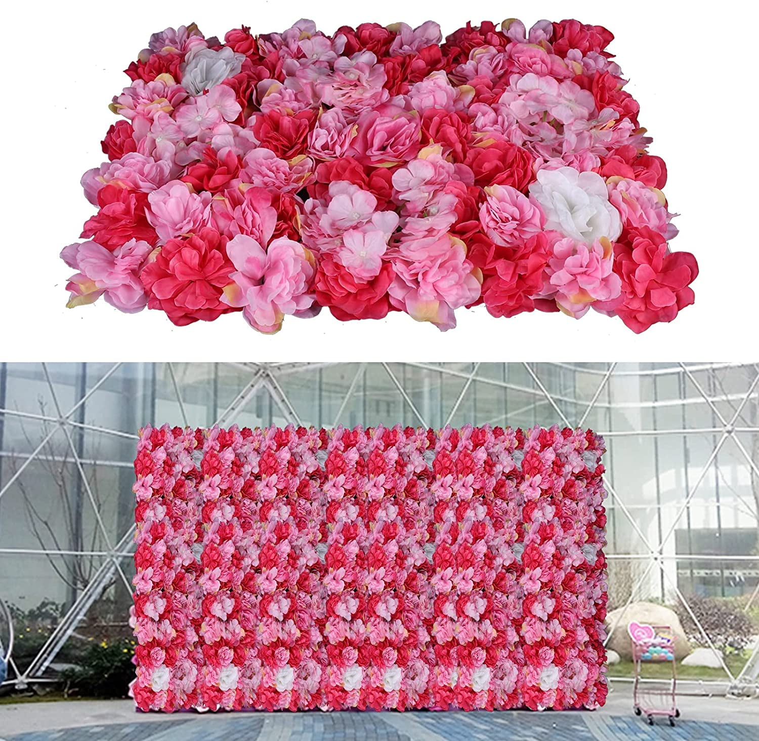 Miumaeov 6PCS Artificial Rose Flower Panels Silk Floral Panel Velvet