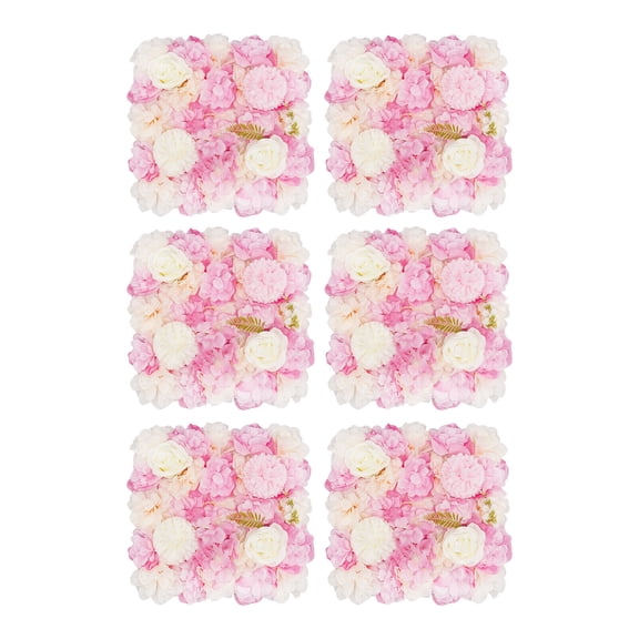 Miumaeov 6pcs 15*15in Artificial Flower Wall Panels Floral Wall Mat Background Backdrop Decoration