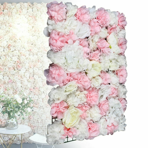 Miumaeov 6pcs Artificial Silk Flower Wall Panel Wedding Party Backdrop Home Decor 40x60cm