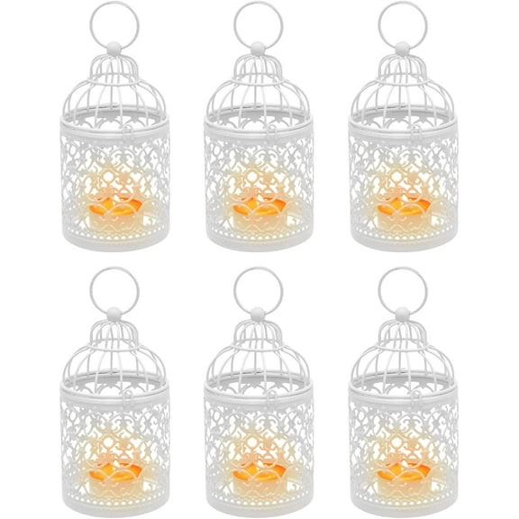 Miumaeov 6pcs Candle Holder Light Stand Lantern Candlestick Lamp Home Decor Gift Birdcage