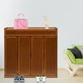 thumbnail image 1 of Miumaeov 7-layer Shoe Cabinet Bamboo Shoe Storage Cabinet Organizer w/Door for Entryway, 1 of 12