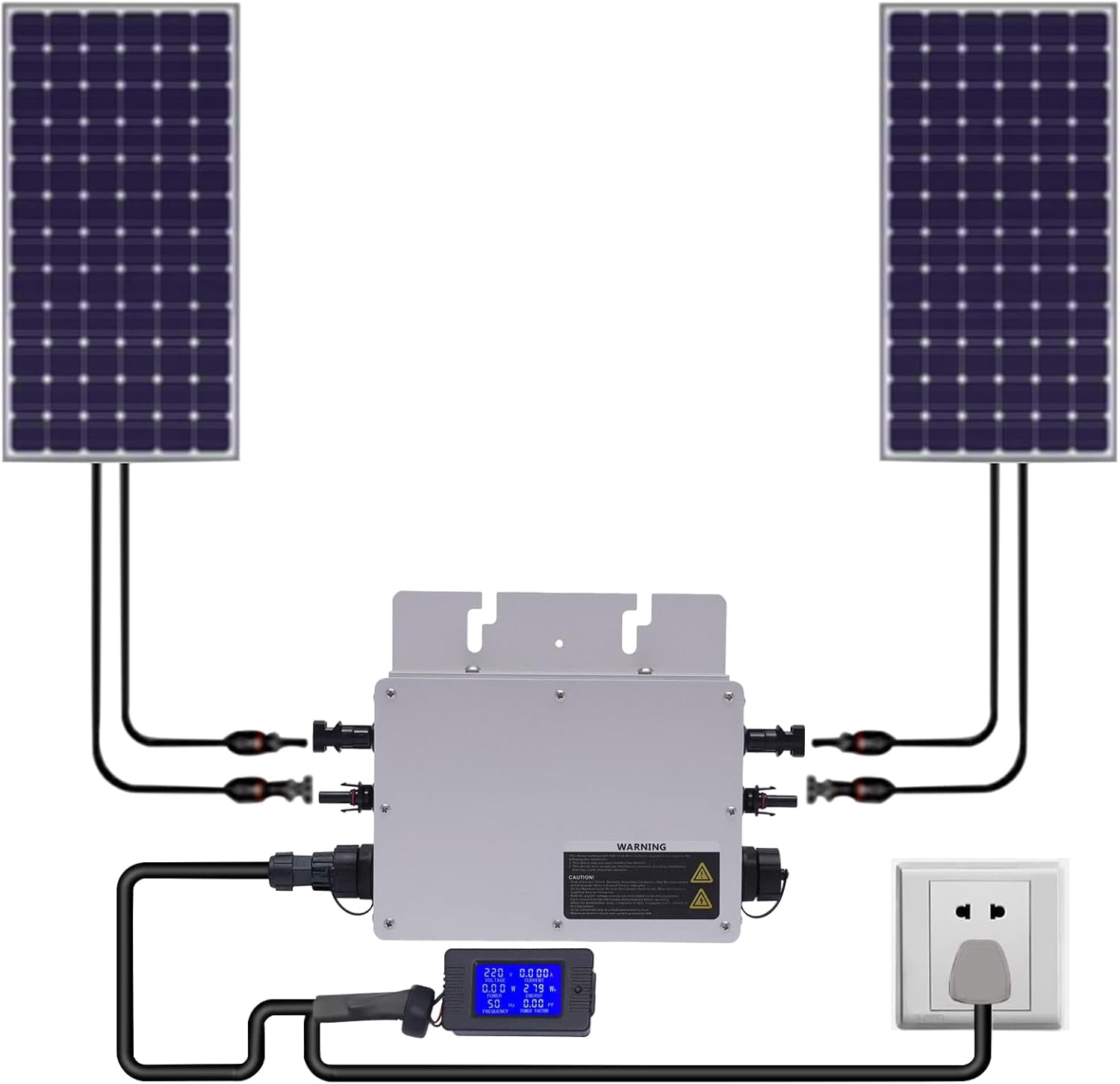 Miumaeov 700W Micro Inverter Solar Grid Tie Microinverter IP65 Self Cooling 110V for 30V 36V Solar Panel